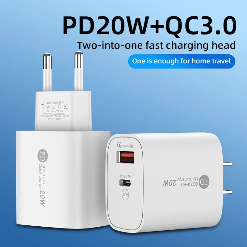 USB C Charger 20W Fast Charging Phone Charger Type C PD Wall Charger For iPhone 14 Samsung Xiaomi Quick Charge 3.0 Power Adapter. 
