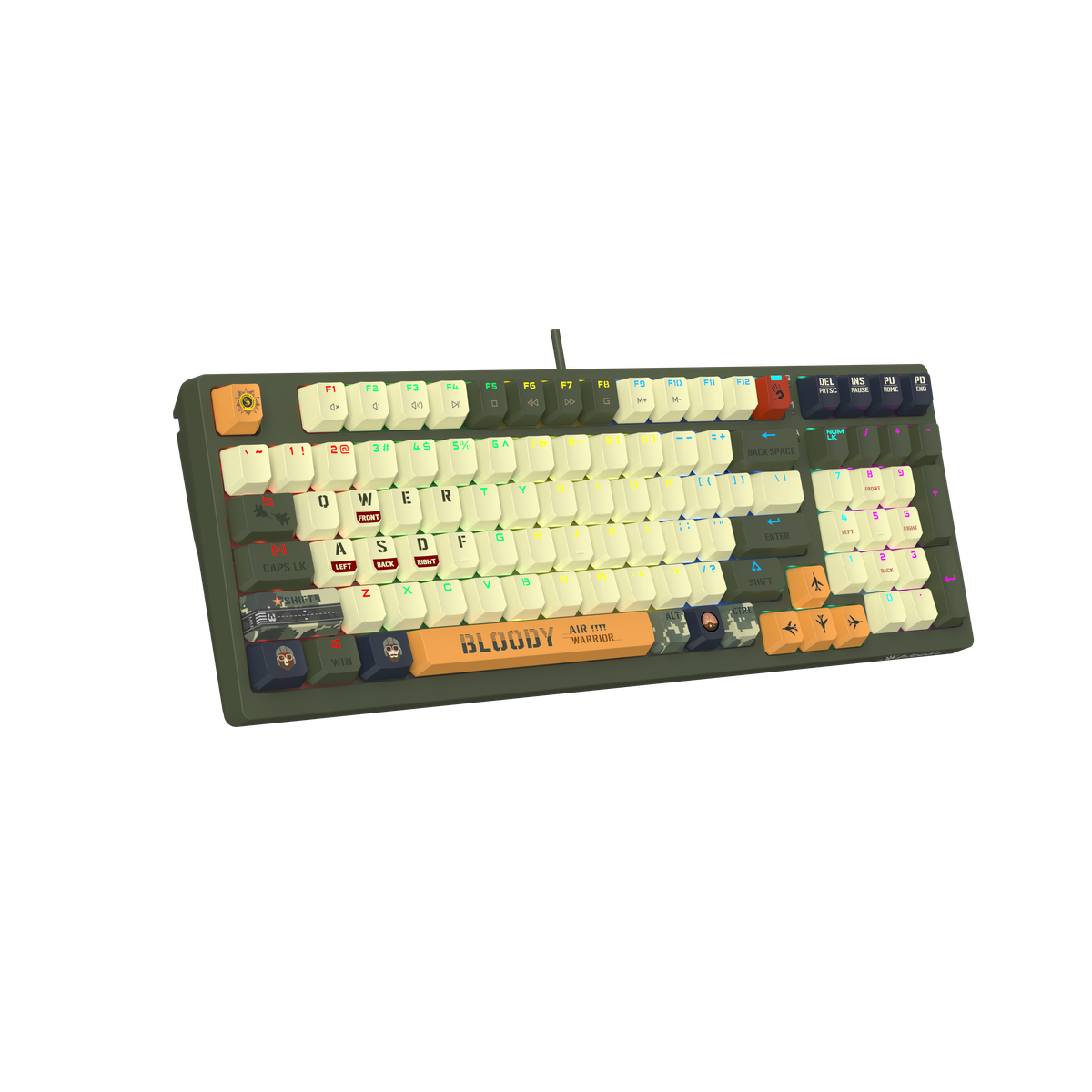 A4tech Bloody S98 Aviator Edition (Red Switch) RGB Gaming Mechanical Keyboard - 98-Key Style - Bloody BLMS Customize Mechanical Switch - Hot-Swappable. 