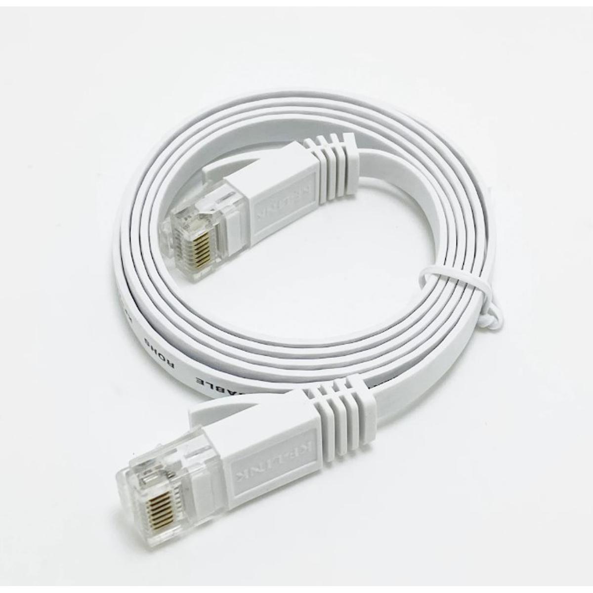 1m UTP CAT5  FLAT Ethernet Cable WHITE  Patch LAN Network cable For Computer Router Laptop