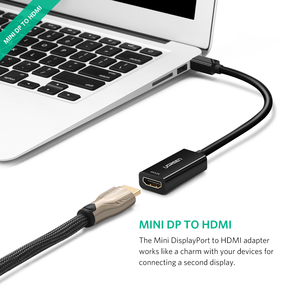 Ugreen Mini DisplayPort to HDMI VGA Adapter Thunderbolt 2 Converter DP Cable for MacBook Air 13 iMac Surface Pro 4 Mini DisplayPort. 