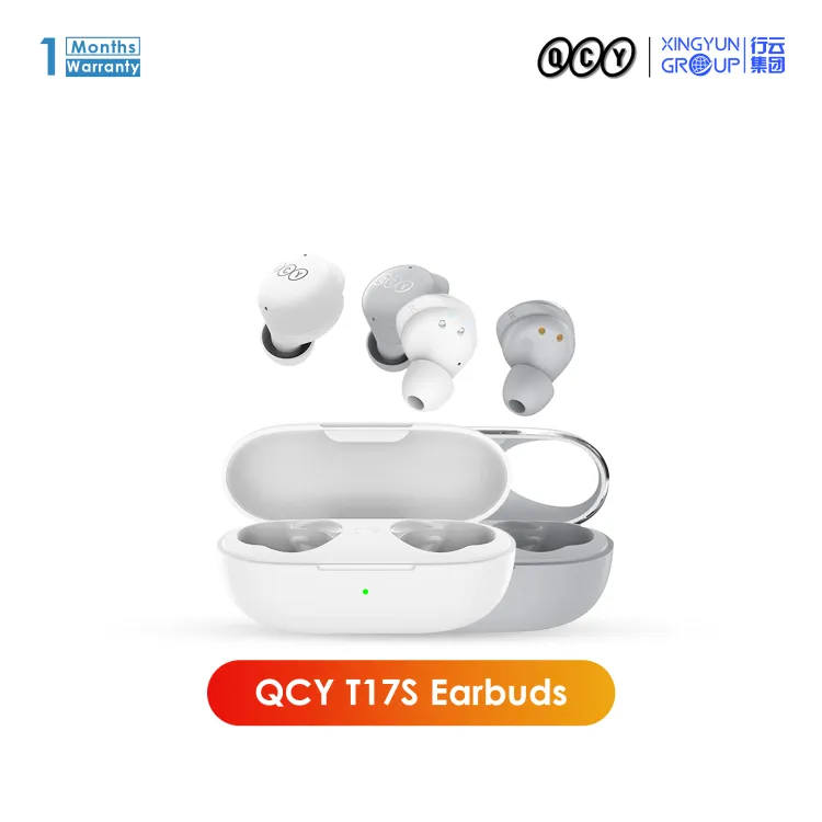 QCY T17s Wireless Earbud Qualcomm BT5.2 AptX Adaptive Four MicNoise Reduction with Gaming Gym Music Compatible with iOS Android