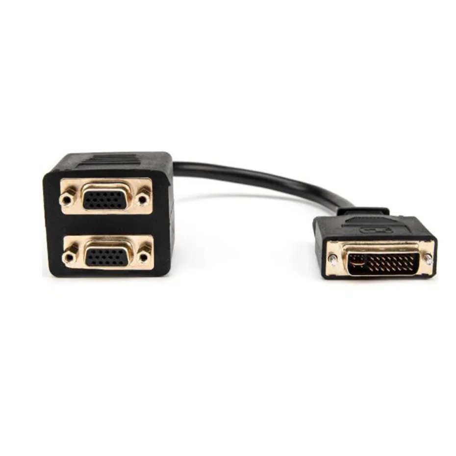 DVI to VGA Splitter cable Passive Analog DVI-I to Dual VGA splitter adapter cable DVI-I signal on two VGA monitors. 