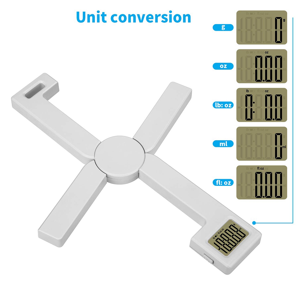 Compact Folding Digital Kitchen Scale, ly Accurate Foldable Portable Food Scale with Easy to Read LCD Display,White. 