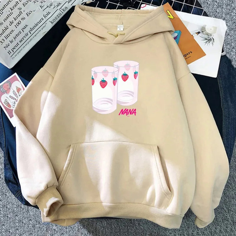 Manga Nana Hoodies Sweatshirt Fashion Vintage Fleece Harajuku Pullovers Cute Anime Hoodie Nana Strawberry Autumn Women Clothes. 