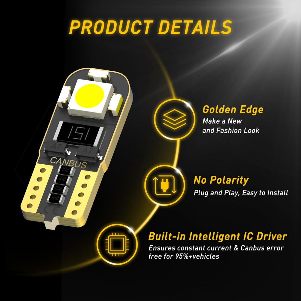 2X Error Free T10 W5W Led Bulb 2825 Car Parking Light Clearance Interior Lamp For VW Golf 4 5 7 6 Passat B5 B6 B7 Touareg Tiguan. 