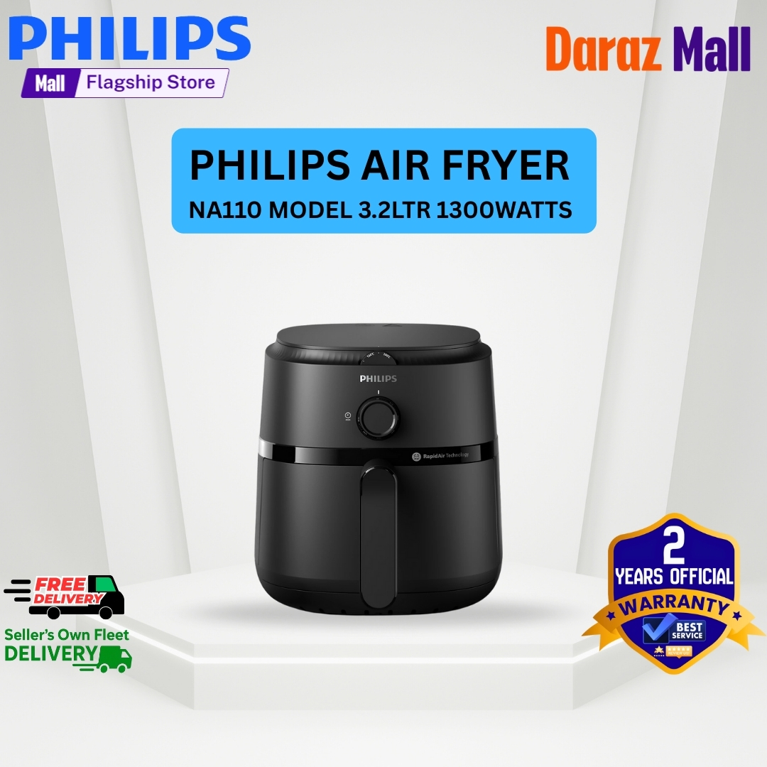 Philips Air Fryer NA110 –Analog 3.2L, 1300W Black-1000 Series