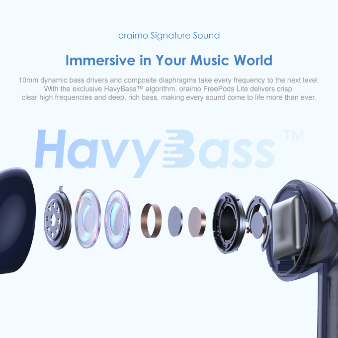 FreePods Lite ENC True Wireless Earbuds. 