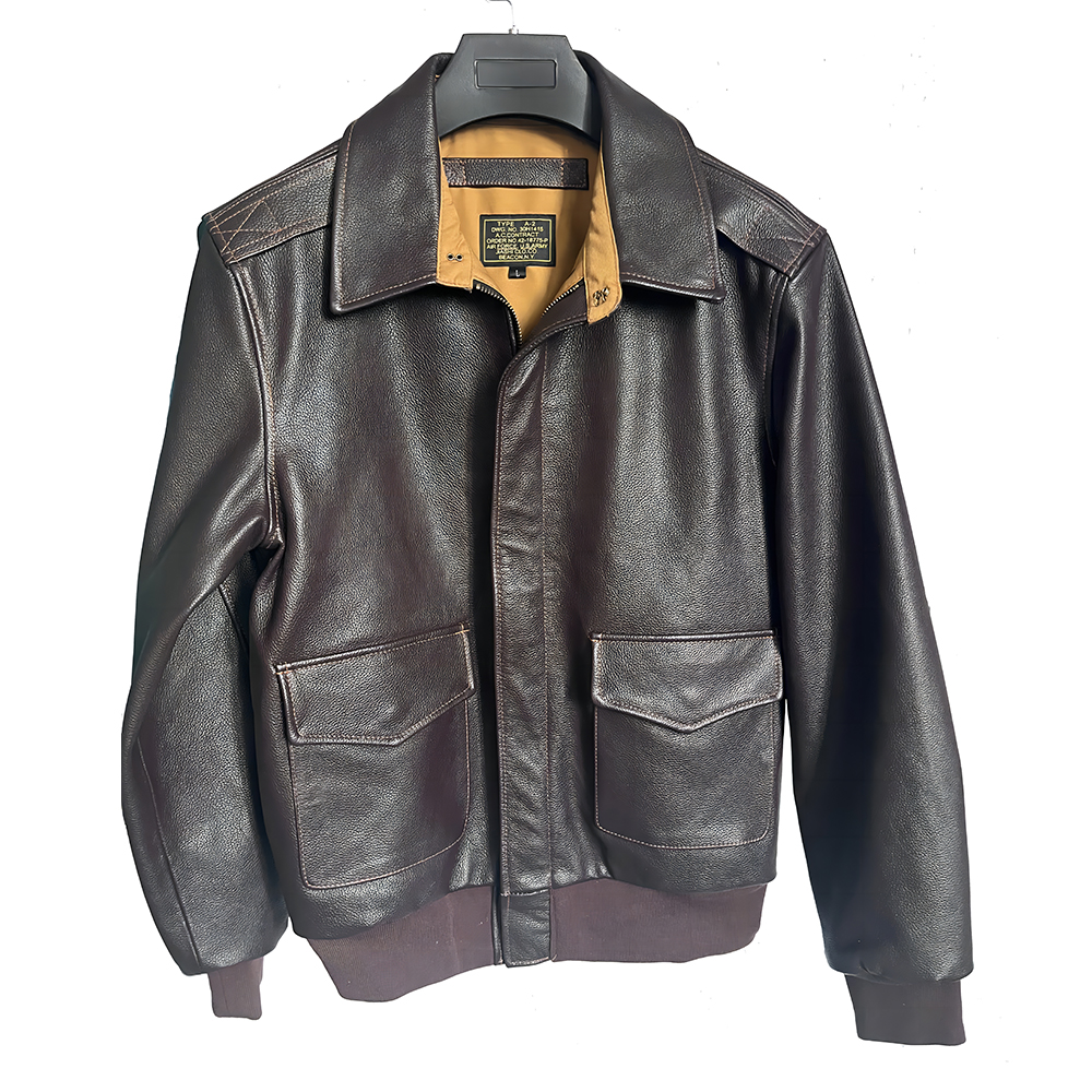 Men Leather Jacket Real Cowhide A2 Pilot Jacket Air Force Flight Jackets Men's Leather Aviator Jacket Jaqueta Couro Masculina. 