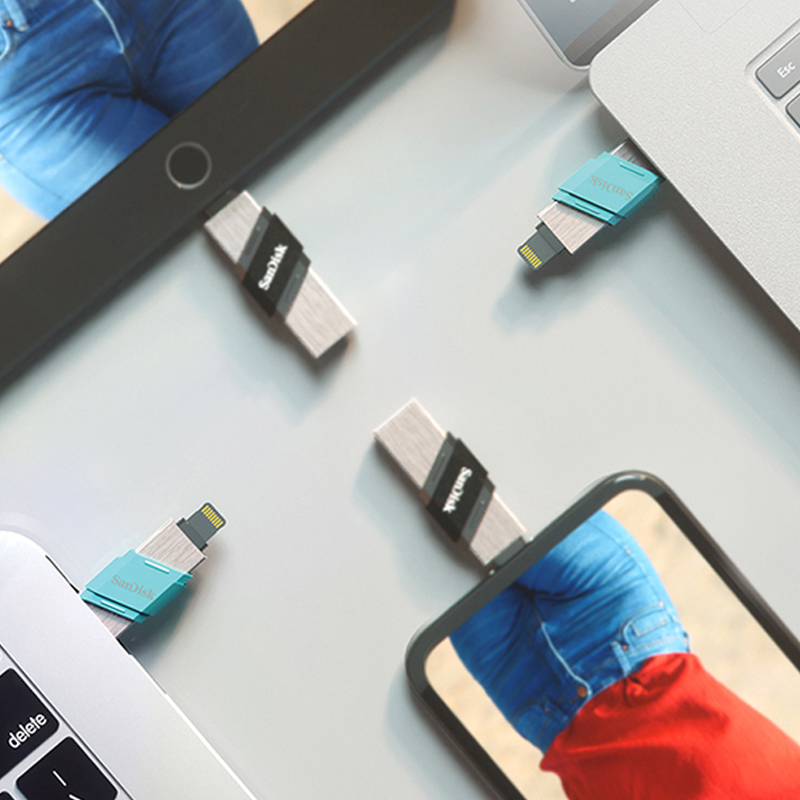 Sandisk iXPAND USB 3.0/USB 3.1 OTG Flash Drive 64GB Lightning to Pen Drive 128G 256GB U Disk For iPhone iPad iPod Memory Stick. 
