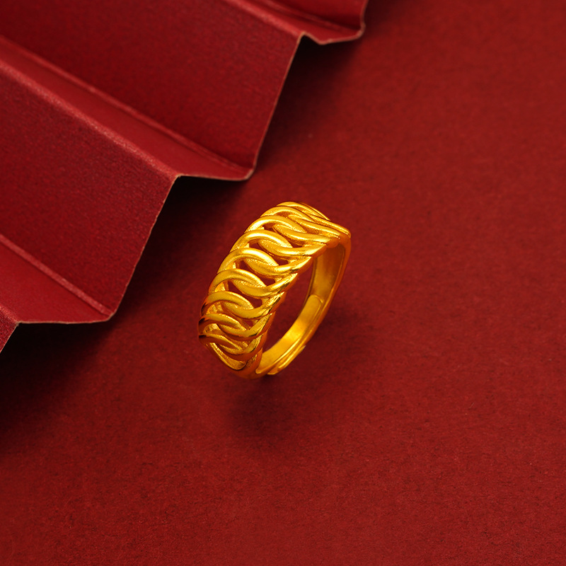 Copper alloy Xiaohongshu same style interlocking couple rings twist open ring ring hand jewelry supply source