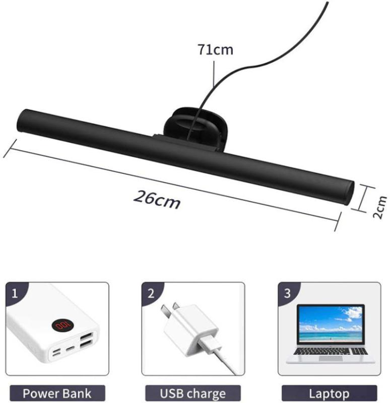 1 pcs LED Light Dimmable USB Desk Lamps Monitor Laptop Screen Light Bar LED Desktop Table Lamp Eye Protection Reading Lamp. 