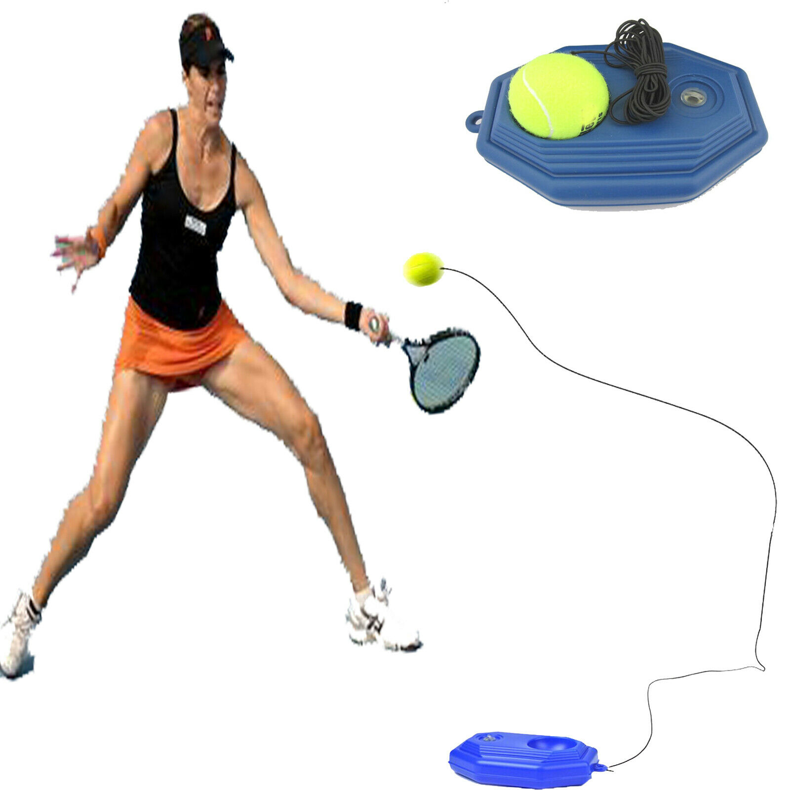 Portable Fill Drill Base Tennis Trainer Tetherball Set