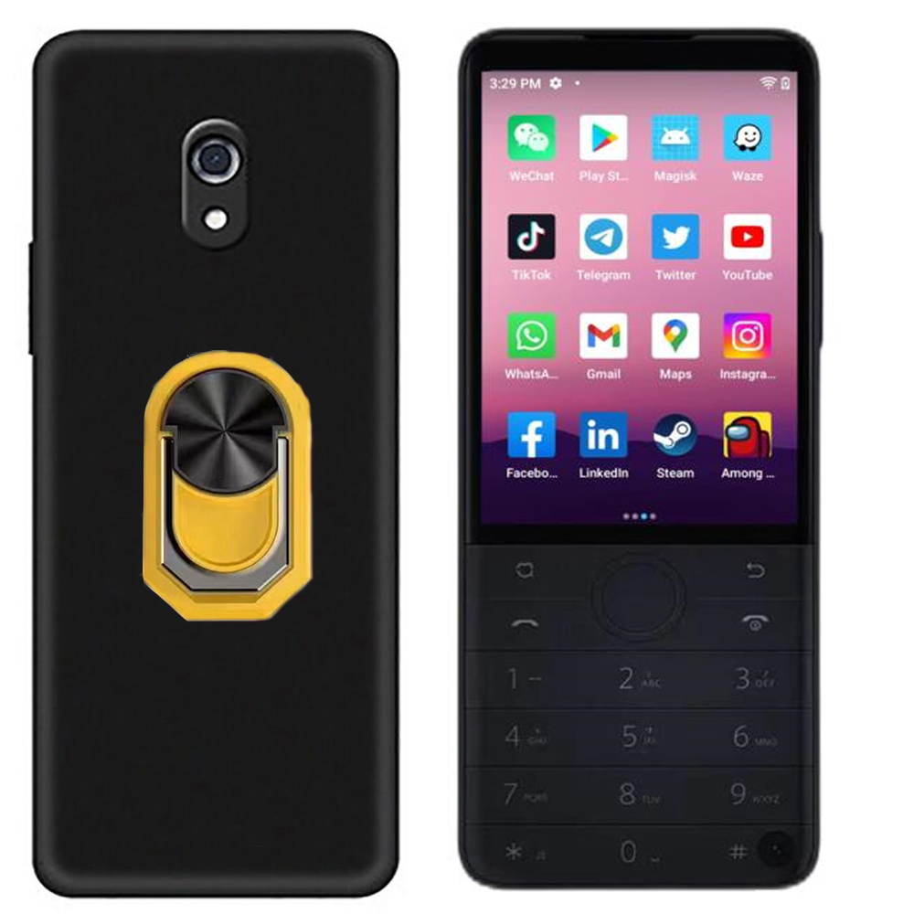 Case for Xiaomi Mi Qin F22 Pro Black Matte Ring Holder Prrelaxotective Shockproof Cover on for Duoqin Qin F21 Pro Funda. 