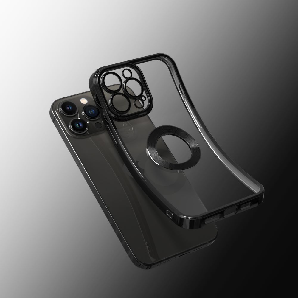 Apple iPhone Electroplating Clear Transparent Soft TPU Phone Case Logo Showing Back Cover - ( iPhone All Model ) ( Iphone 14 Pro Max 14 Pro 14 Plus 14 13 12 11 X / Xs Max Xr ). 
