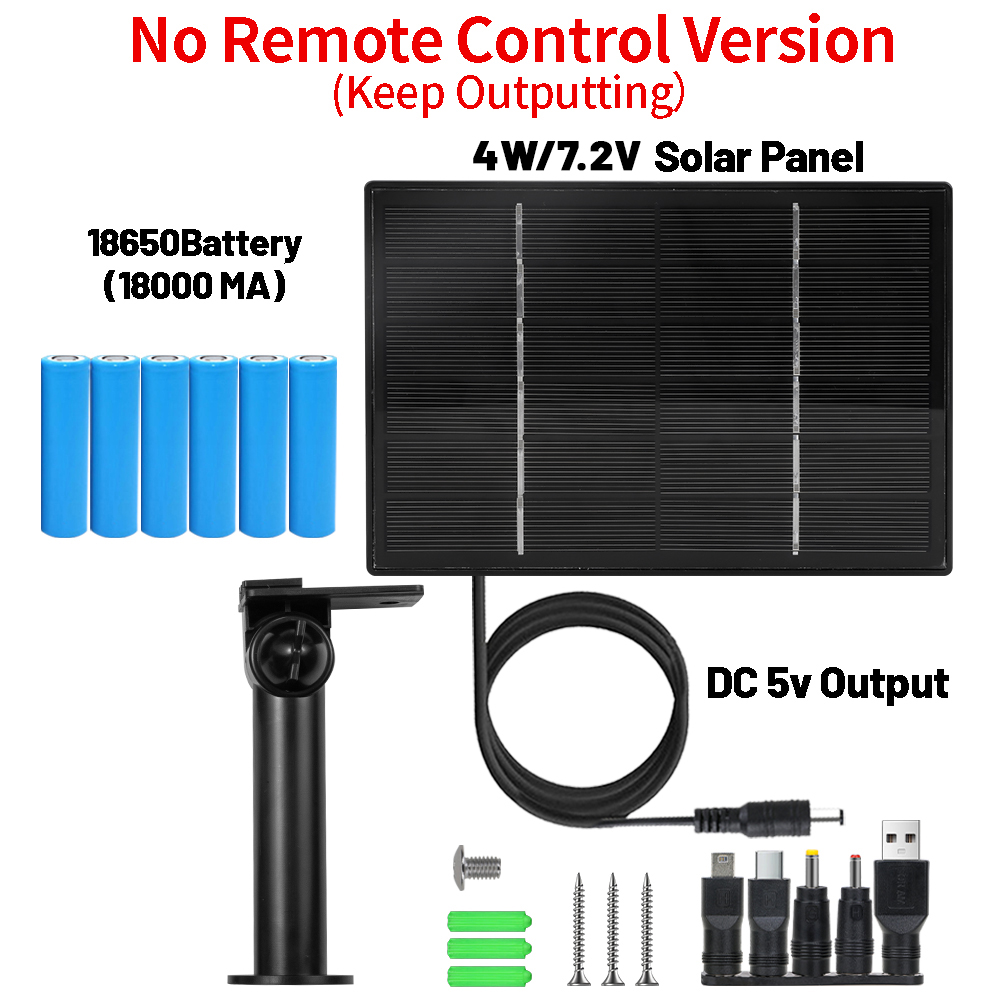 D4R 4W Solar Power Panel 18000mAh Powerbank Solar Fast Charging IP66 Waterproof 5V 6V Output Micro USB/Type C DC For Wild Camera. 
