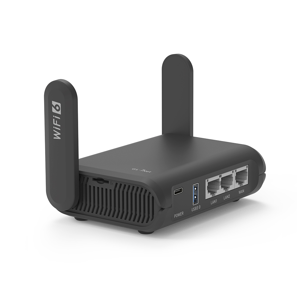GL.iNet GL-AXT1800 (Slate AX) Wi-Fi 6 Gigabit Travel Router,Client Server, OpenWrt, Adguard Home, Parental Control. 