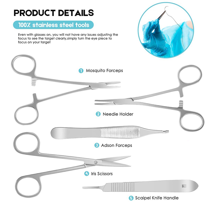 Complete Suture Kit for Students,Including Silicone Suture Pad and Suture Tool Practice Suture Kit for Suture Training. 