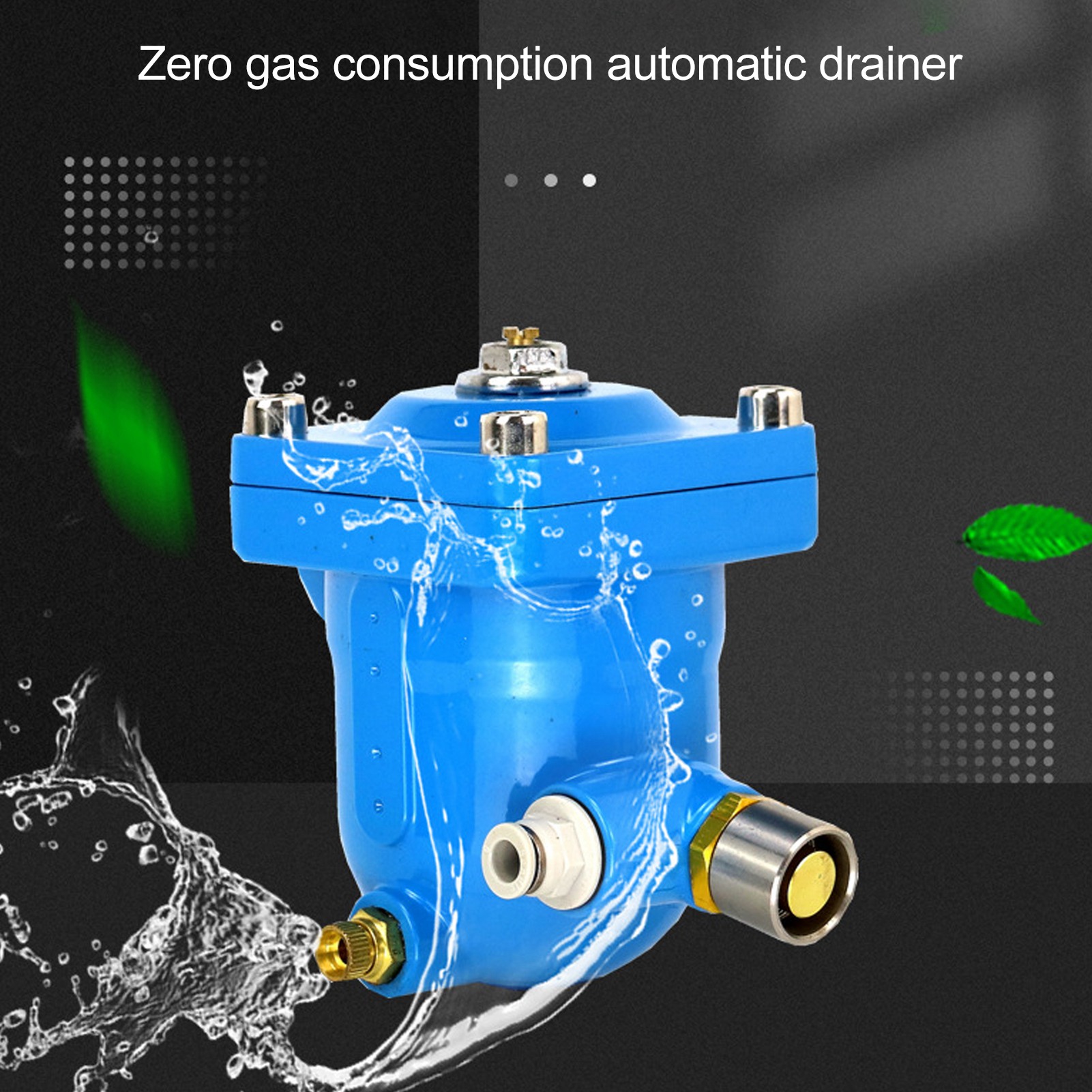 Automatic Drain Valve, Rustproof Pneumatic Auto Water Drainer Quiet Durable Low Loss Anti Air Blocking for Gasholder. 