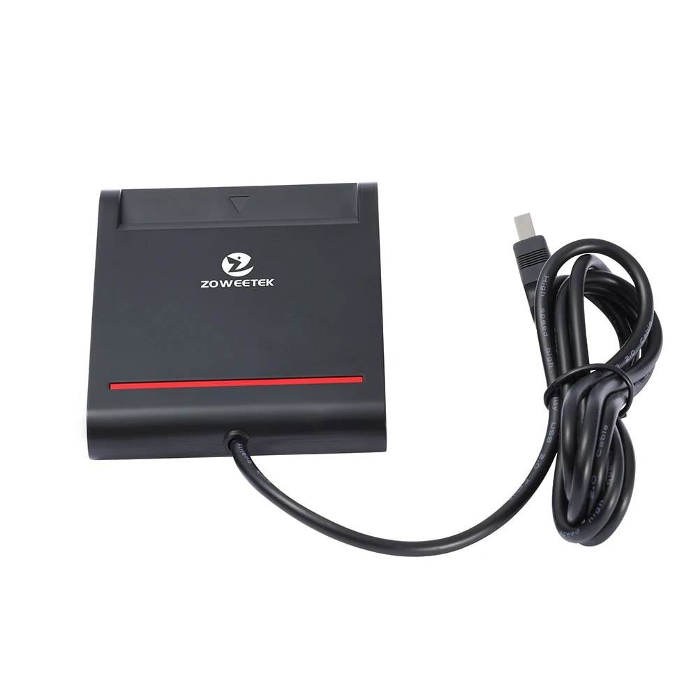 Zoweetek 12026-2 Easy Comm USB EMV Smart Card Reader Writer with Driver CD For ISO 7816 EMV Chip Tags SIM /ATM / IC / ID Cards. 