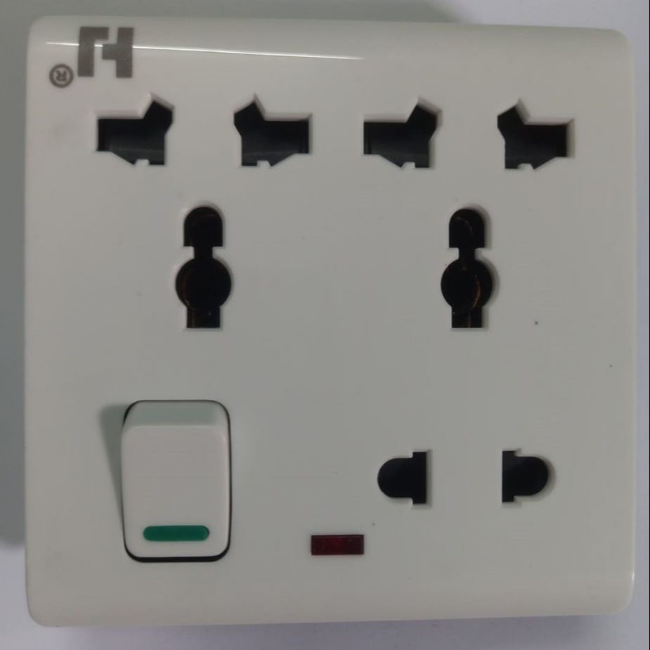 Universal Power Switch 3Pin 2Pin Combine Socket AC 250V 16A 8 Pin Combine Wall Switch Box Socket Electrical Wall Mount Gang Plug Socket For IPS UPS Stabilizer Computer Refrigerator. 