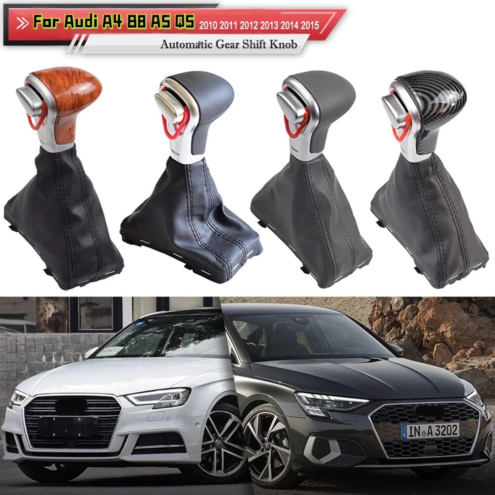 Auto Automatic Shift Knob For Audi A6 C6 A4 B8 A5 Q5 2009 2010 2011 2012 2013 2014 Gear shift knob boot-Wood. 