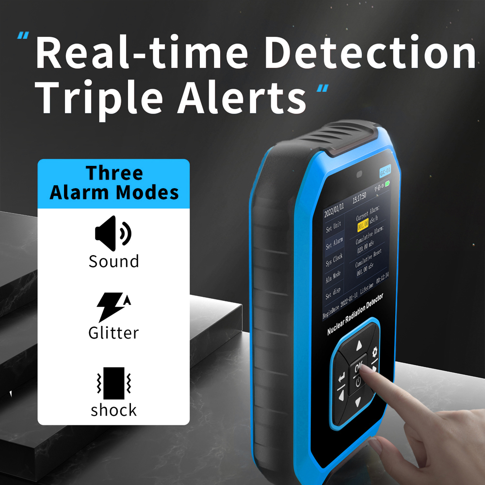 FNIRSI GC-01 Nuclear Radiation Detector Geiger Counter X-ray γ-ray β-ray Detector Marble Radioactivity Tester Personal Dosimeter. 