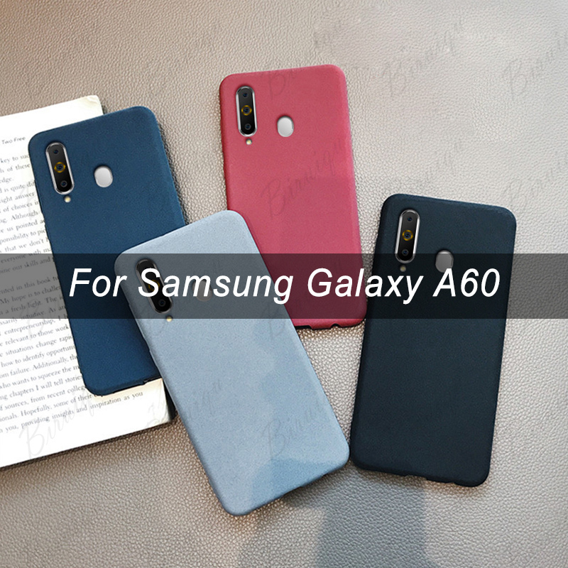 Tokifu For Samsung Galaxy M40 Back Cover Matte Simple Solid Color Soft Silicone TPU Case +Lanyard. 