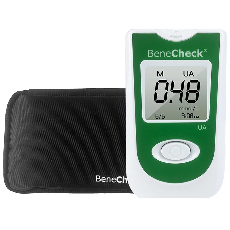 BeneCheck Uric Acid Automatic Meter 10/25Pcs Test Strips and Lancets Needles for Uric Acid Measurement of Gout Monitor Included^. 