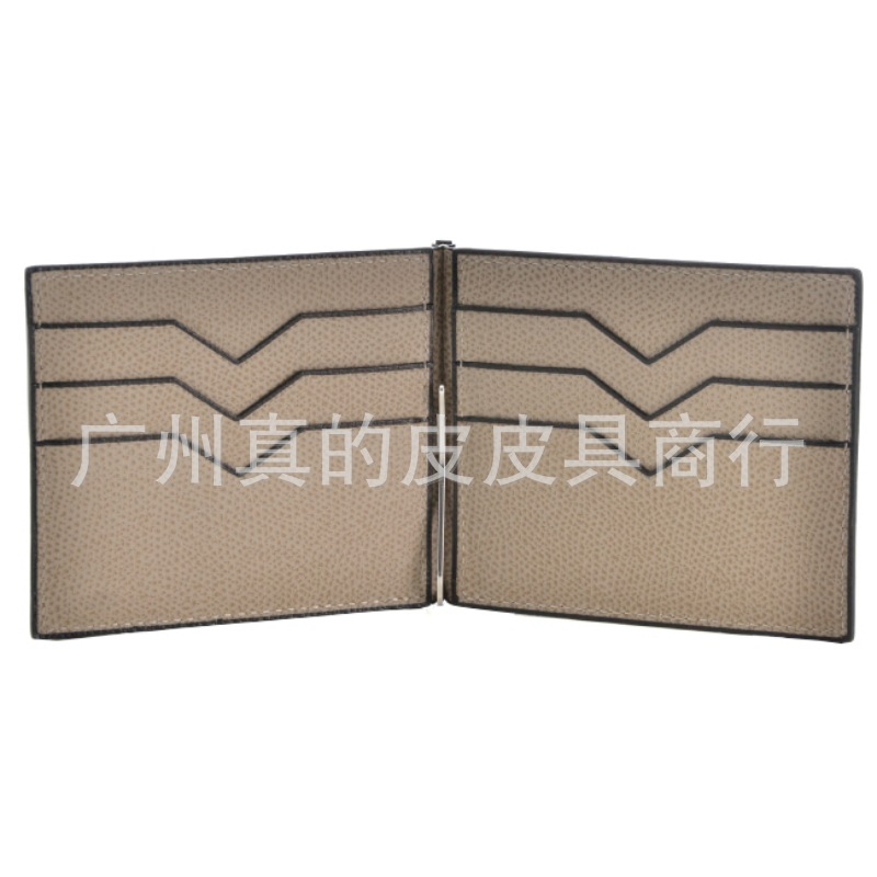 enuine leather dollar clip, business wallet bule, anti-theft brush, FI export, European and Ameran top layer coide men's wallet. 