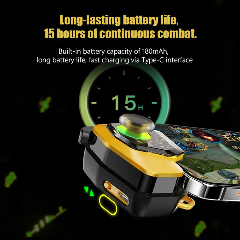 Bluetooth-compatible 5.0 Game Trigger 3 Finger 3D Joystick Type-C Rechargeable Aim Triggers Accessories for PUBG Mobile. 