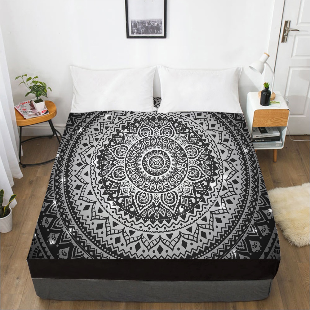 Customize Fitted Sheets Mattress Cover With Elastic Band 3D Bedsheet Linens 200x200 160x200 Bed Sheet Bedding Bohemia. 