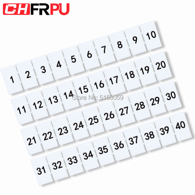 10PCS ZB4 with the word and Blank printing type markers UK seriecheerfuls Terminal with the number Din Rail Terminal Blocks Maker Strips