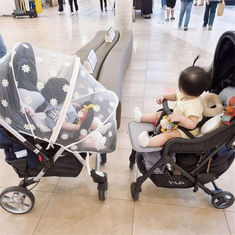 Korean Instagram net full daisy embroidered gauze curtain, mosquito and insect repellent cover, baby stroller tool. 
