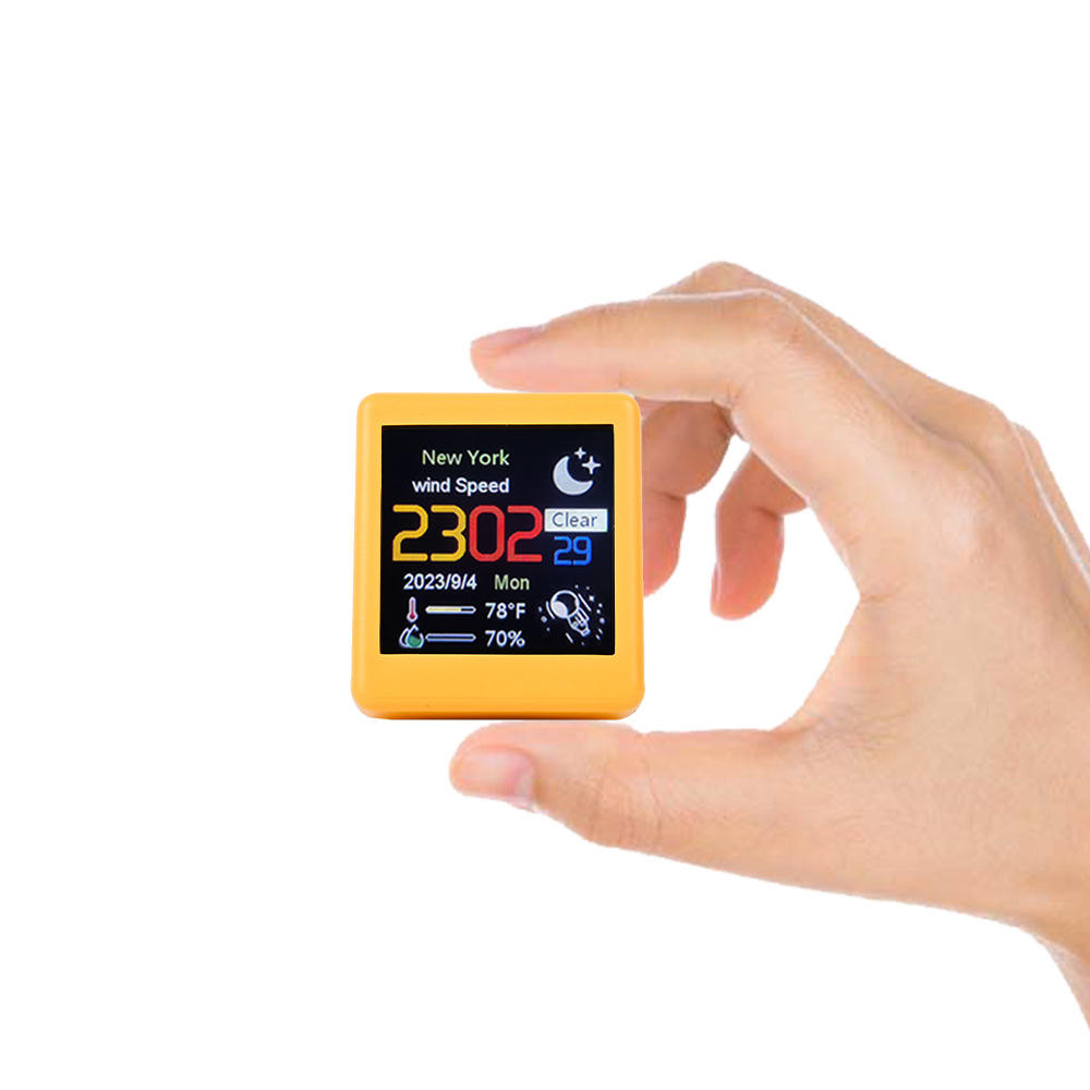Desktop Decoration. DIY Cute GIF Animations and Electronic Album function MINI Size Smart Weather Station Clock for Gaming