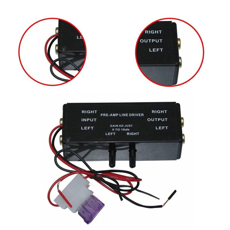Black Rca Input/Output Adjustable Pac Turbo 1 Line Driver Signal Amplifier Booster Adapter for Car. 