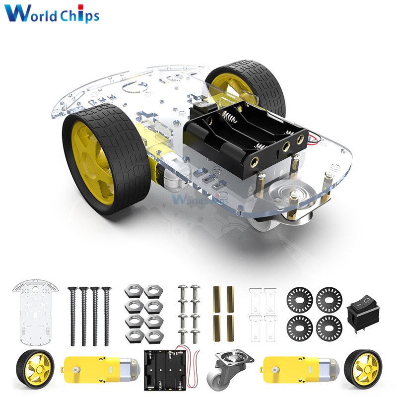 【happy one】diymore diy kit 2WD Robot Smart Car Chassis with Encoder for Arduino 51 DIY Education Robot Smart Car Kit. 