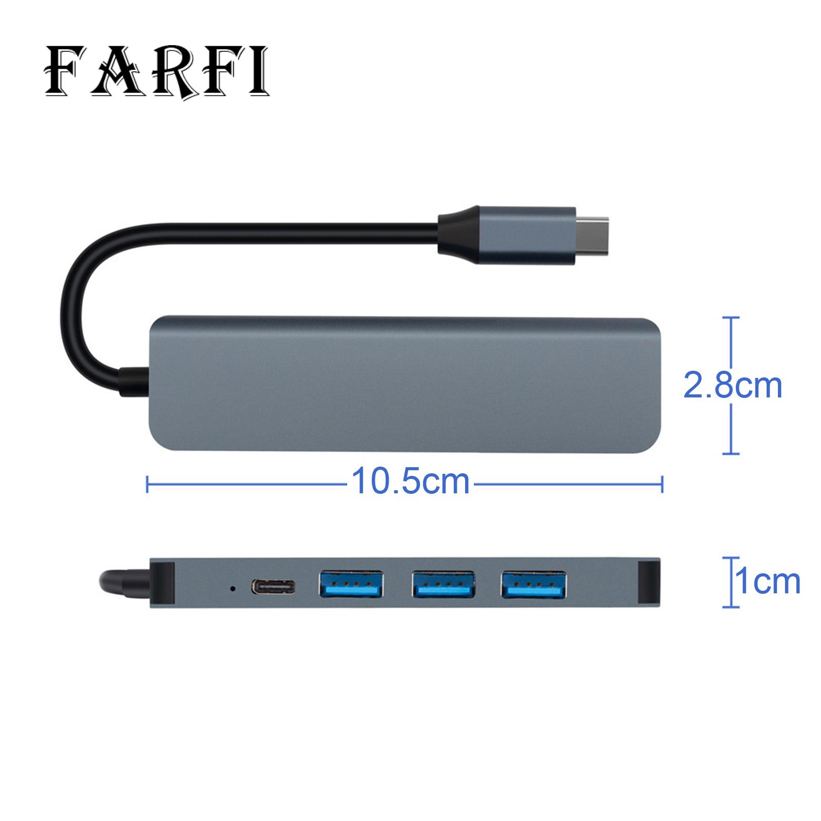 Farfi Hub Driver-free USB-C Hub Type-C to HDMI-compatible Adapter. 