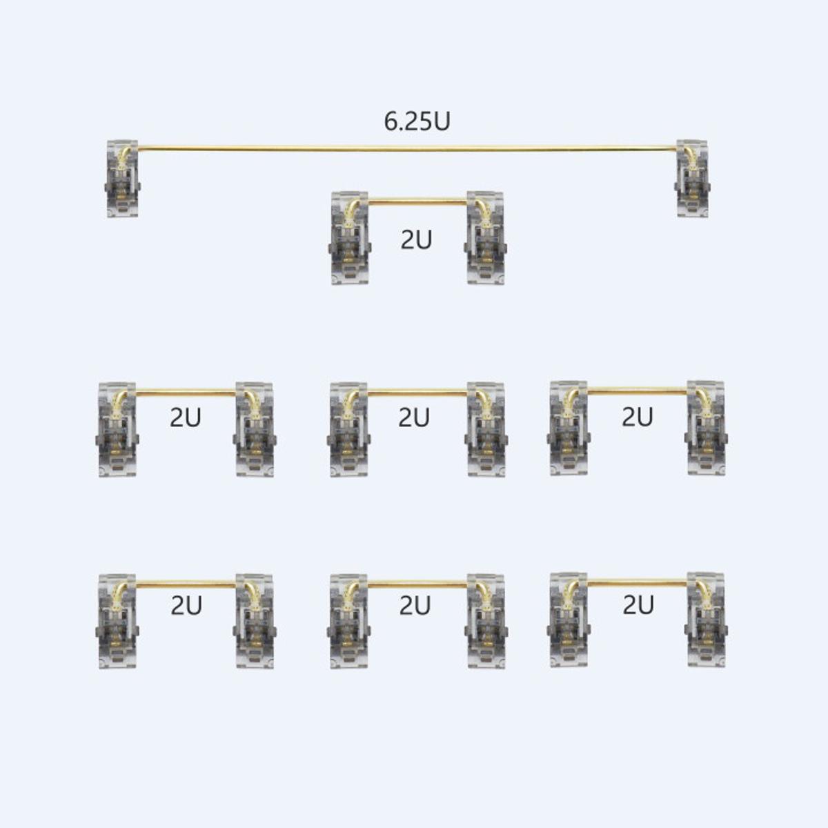 Everglide Plate Mount Stabilizer (Panda V3) Plate Mounted Stabilizers Black White Gold Plated for Custom Mechanical Keyboard