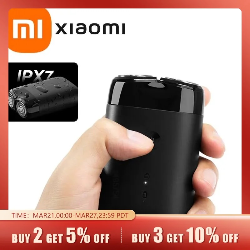 Portable XIAOMI Mijia Electric Shaver S100 Twin Blade Dry Wet Razor Beard Trimmer Cutter TypeC Rechargeable Men Razors Machine