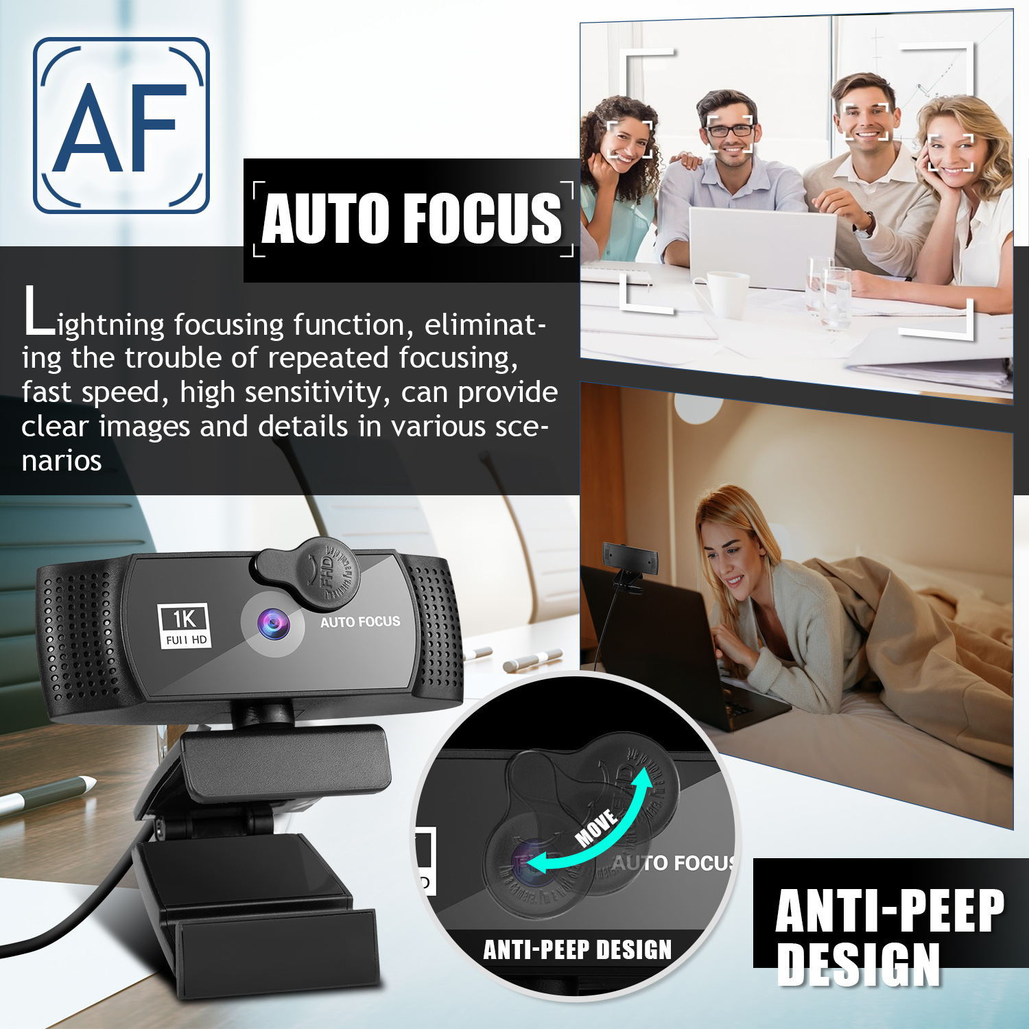 HXSJ 8K Webcam 4K 1080P Full HD Web Camera Auto Focus With Microphone USB Plug Web Cam For PC Computer Laptop Video Mini Camera. 