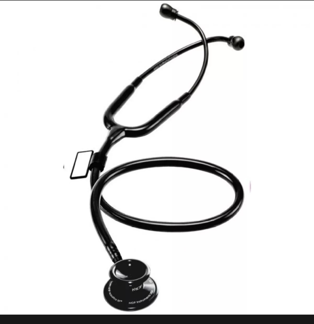 MDF Acoustica Lightweight Dual Head Stethoscope All Black Edition