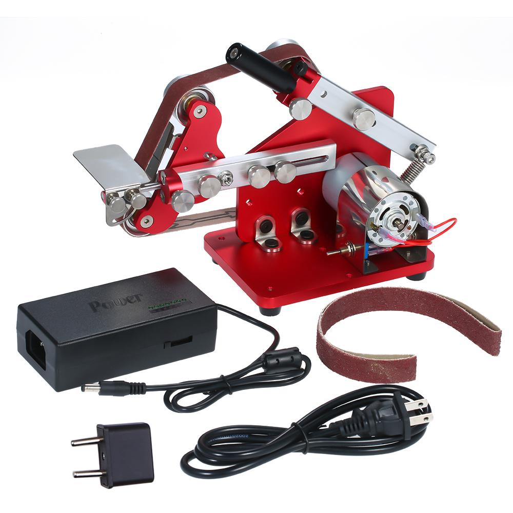 Mini Belt Sander Machine Multifunction Bench Sander Belt Machine 60W Electronic Micro Sander Polisher Grinder Portable DIY M-775 Table Polishing Sanding Machine US Plug. 