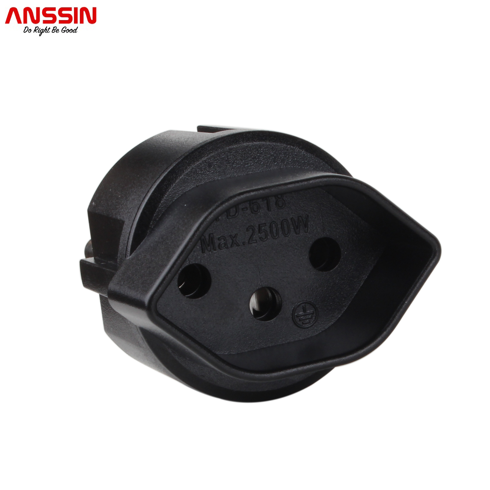 Swiss To Eu German French Adapter Plug With 16a Fuse And Safety Shutter Available In White And Black