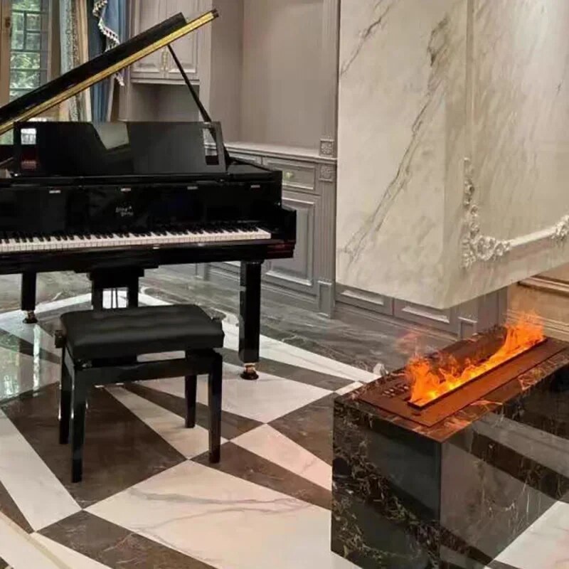 3D Atomized Fireplace smart LED virtual flame indoor decoration humidifier Customized atomized water steam place. 