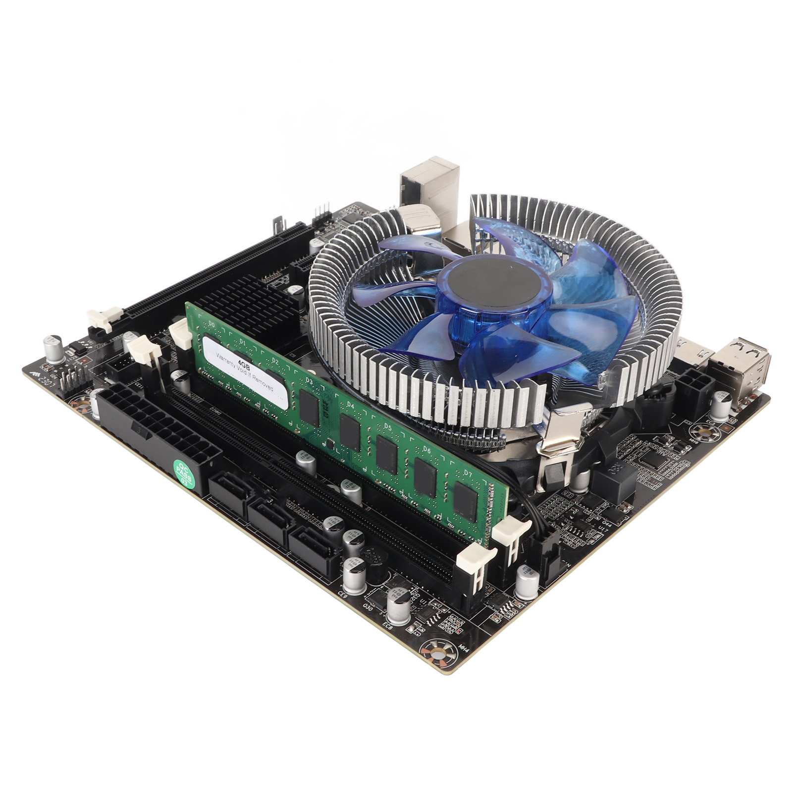 HM55 Motherboard Set with Cooling Fan for I3 530CPU 4G Dual Channel DDR3 PC Motherboard Set for Desktop PC