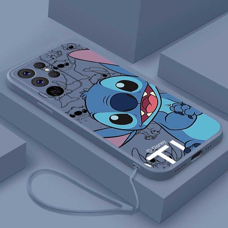 Samsung Galaxy S24 Ultra S24+ Plus S24Ultra Cover Joyful Cute Stitch Flexible Silicon Phone Case Frosted Rubber Soft Cover. 