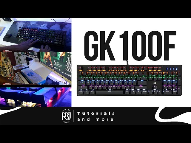 Product parameters:  Product brand: HP Product model: GK100F Keyboard type: 104 key mechanical game keyboard Connection method: USB wired Lighting effects: 20 types of lighting effects Key cap process: ABS Keyboard size: 436X129X35mm Keyboard weight: 917g. 
