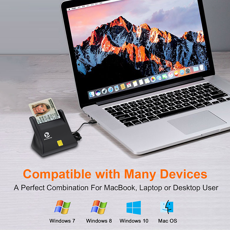 Zoweetek EMV USB ISO 7816 ID IC Smart Card Reader for Computer. 