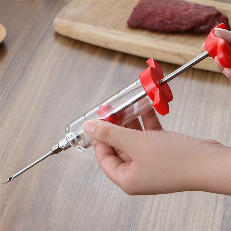 Meat Injector Syringe - 3 Marinade Injector Needles for BBQ Grill, Turkey Injector Kit, Marinades Injector for Meats Easy Install Easy to Use. 