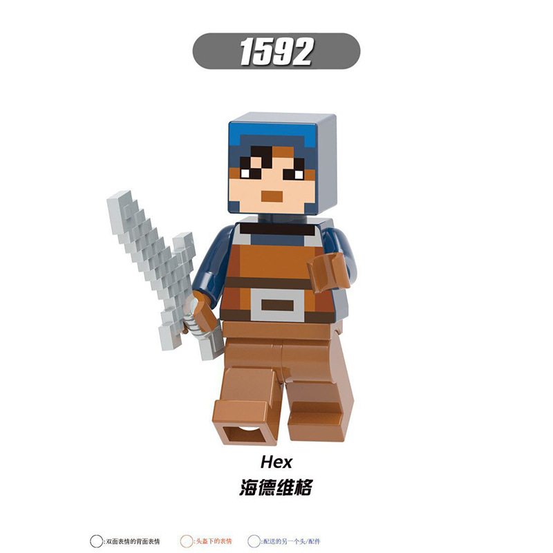 （New）8pc/et Minecraft Figure Building Fox Villager quid Panda Block Brick For Children Gift Toy X0299. 
